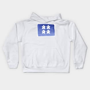 Watercolor Blue and White Meeple Loving Family | Game Night Art Kids Hoodie